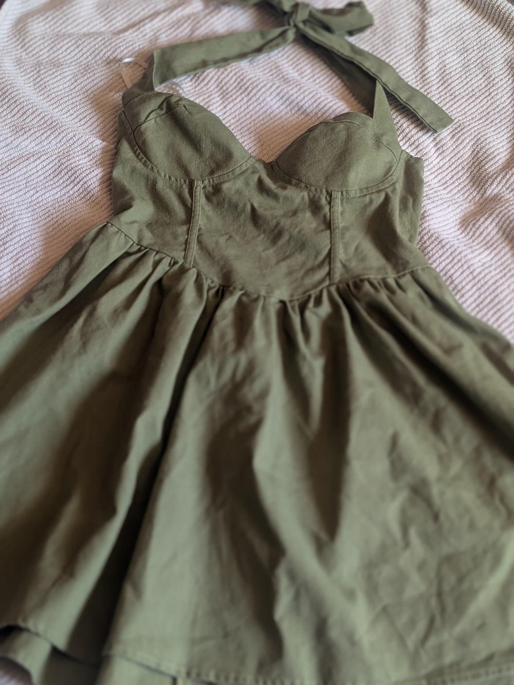 Princess Polly Olive Halter Mini Dress